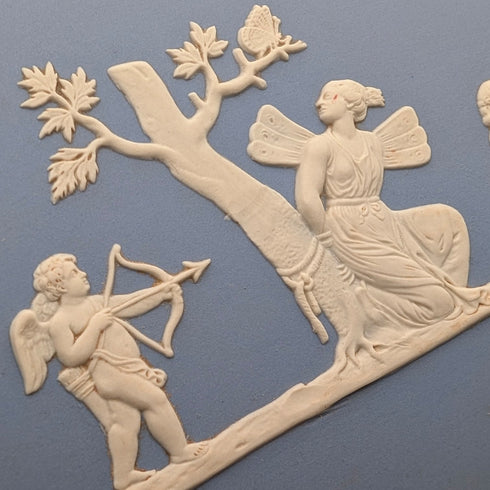 英國復古韋奇伍德碧玉橢圓形盤子淡藍色